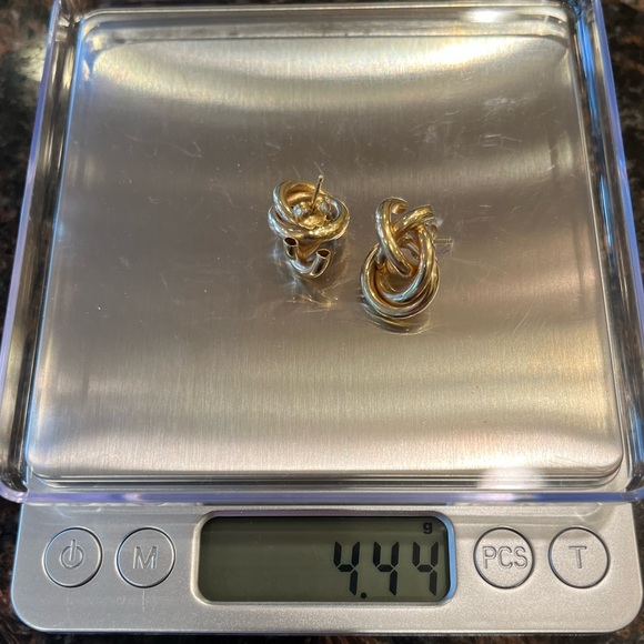 Loopy Gold Knot Earrings - Picture 13 of 16